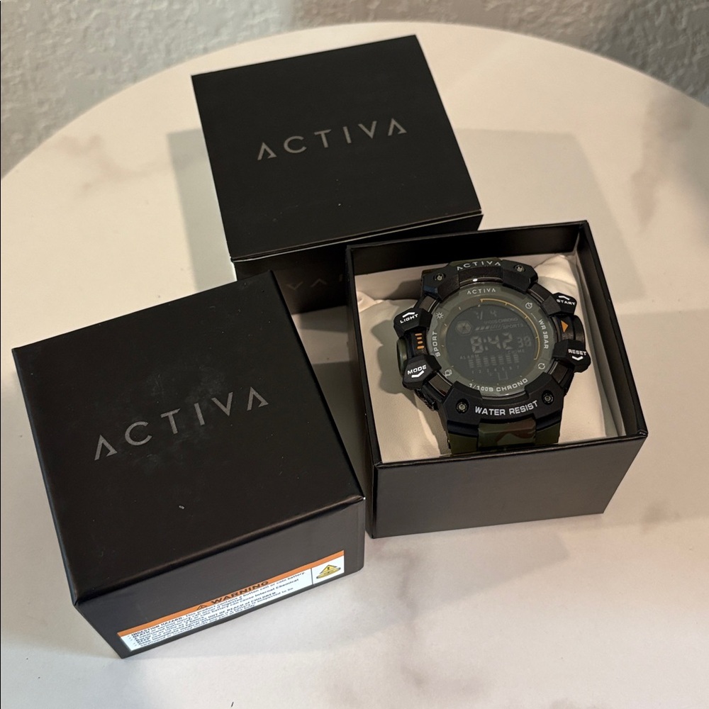 NWT Activa Armour X Invicta Men's Digital Watch - 50mm. Camouflage. Green
